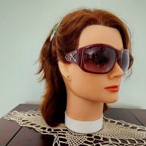JUST CAVALLI WOMAN SUNGLASSES RECTANGULAR  BURGUNDY RED FRAME JC140S SIZE 64 15